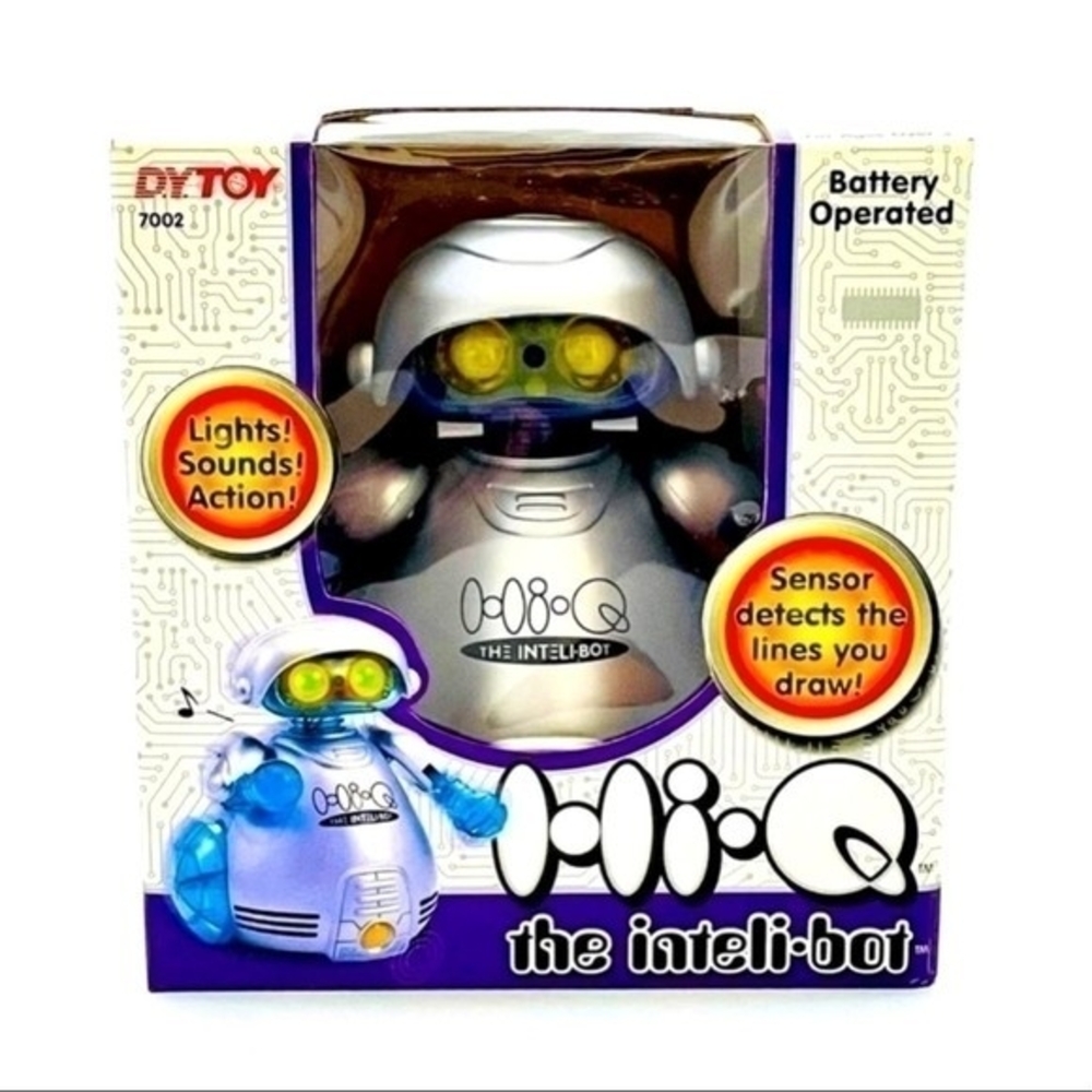 Hi-Q Inteli-bot Interactive Robot Toy NIB Silver Poseable Sound FX Sensor System